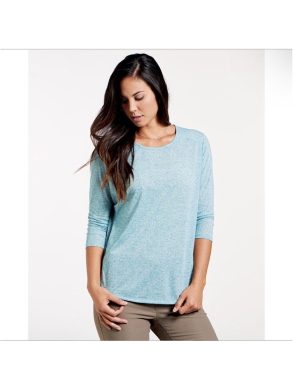Toad&Co Ember T-Shirt 3/4 Sleeve Linen Blend Blue M